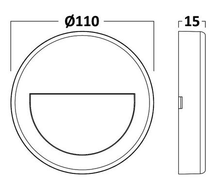 Pakāpiena gaisma, 3W 160lm, 3000K, balta, hermētiska IP65 BG38-02000 5949097723360