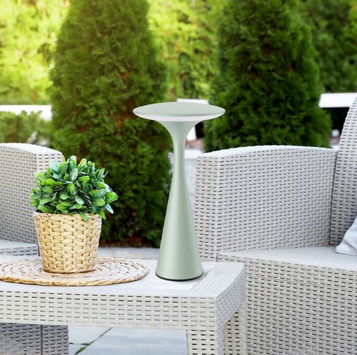 Uzlādējama galda lampa TOWER, 3W, 300lm, IP44, ar uzlādes staciju, 2600mAh, olīvu zaļa BK06-00092 5949097738050