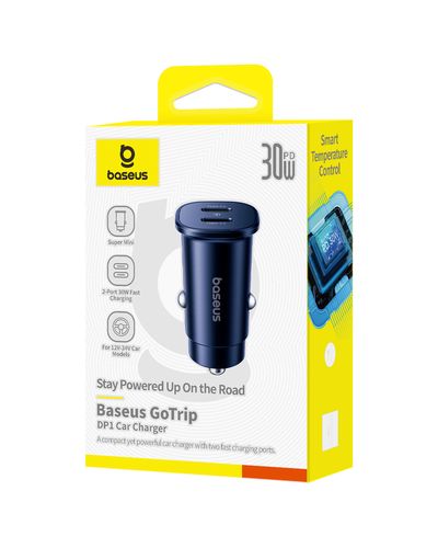 Auto ātrais lādētājs GoTrip 30W 12-24V 2xUSB-C PD, melns C00072300123-01 6932172687243