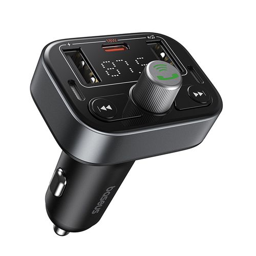 Auto Bluetooth 5.3 FM raidītājs 2xUSB + USB-C, melns, melns C10762200113-00 6932172643355