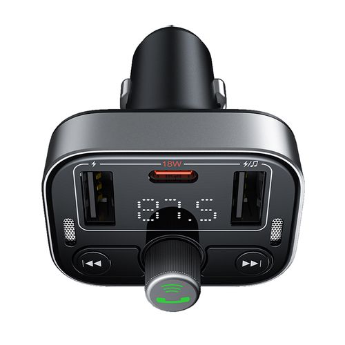 Auto Bluetooth 5.3 FM raidītājs 2xUSB + USB-C, melns, melns C10762200113-00 6932172643355