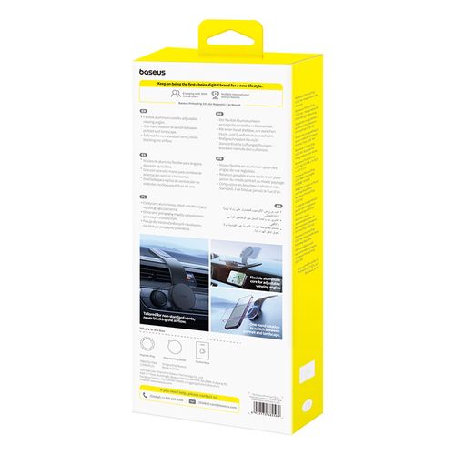 Automobiļa magnētiskais stiprinājums viedtālruņiem PrimeTrip C02 Air, melns C40182801113-01 6932172682569