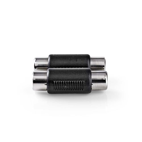 Stereo Audio Adapter | 2x RCA Female | 2x RCA Female | Nickel Plated | Straight | ABS | Black | 1 pcs | Box CAGB24952BK 5412810288434