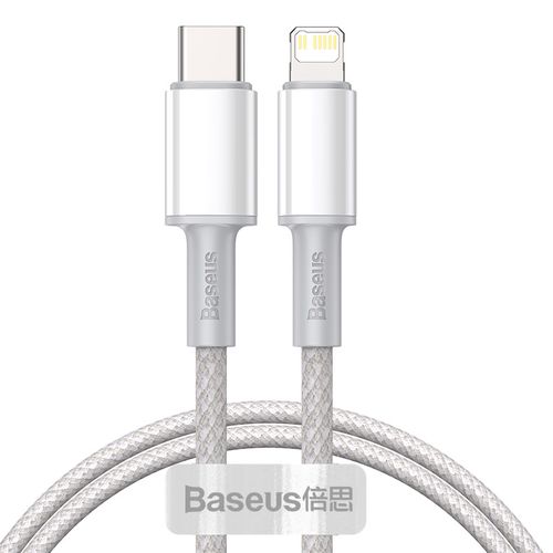 Kabelis USB C kontaktdakša uz iP Lightning 20W 1m balts Baseus CATLGD-02 6953156231924