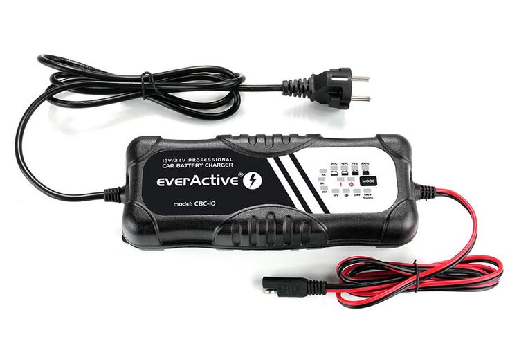 Automātiskais lādētājs svina akumulatoriem 12/24V 10-300Ah 10A EverActive CBC-10 5902020523963