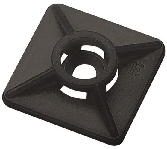 Kabeļu kaklasaites turētājs pašlīmējošs 27x27mm 80N, melns (100 gab.) CBH-27/27B