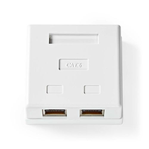 Network Wall Box | Surface Mount | 2 port(s) | STP CAT6 | Straight | Female | Gold Plated | PVC | White | Box CCGB89130WT 5412810424665