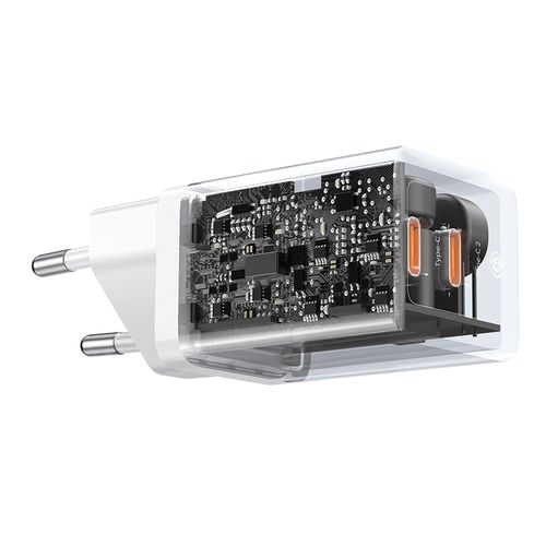 Sienas ātrais lādētājs GaN5 Pro 40W 2xUSB-C QC3.0 PD3.0, balts CCGP180102 6932172627911