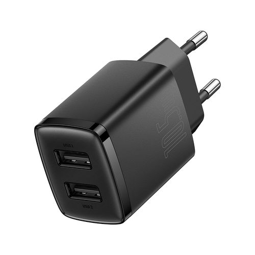 Sienas lādētājs 10.5W 2xUSB 2.1A, melns CCXJ010201 6932172606909