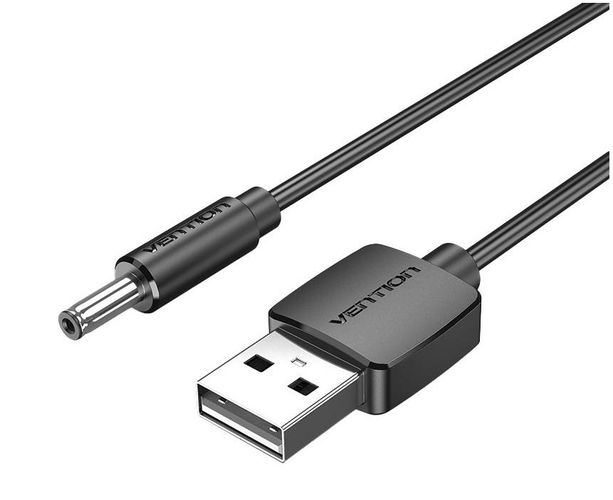 Universāls USB līdz līdzstrāvas 3,5 mm jack interfeisa lādēšanas kabelis (5V/2A) lampas mitrinātājam 1m VENTION CEXBF 6922794746718