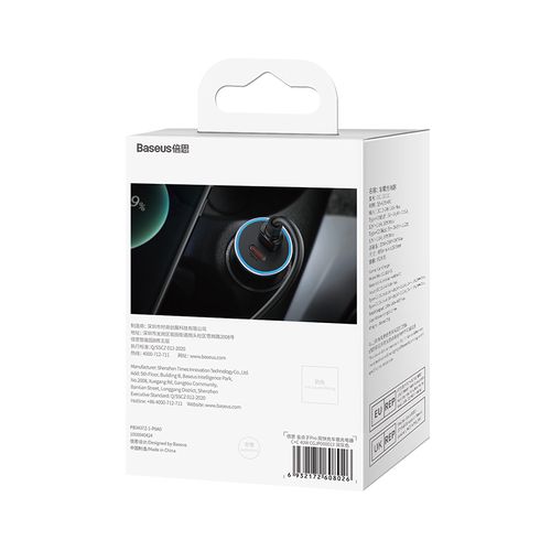 Ātrs auto lādētājs 40W 12-24V 2xUSB-C QC4+ PD SCP AFC, tumši pelēks CGJP000013 6932172608026