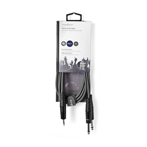 Stereo audio kabelis | 2x 6,35 mm ārējais - 3,5 mm ārējais | 1,5 m | Pelēks COTH23200GY15 5412810295272