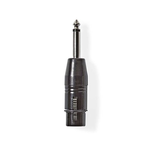 XLR Adapter | XLR 3-Pin Female | 6.35 mm Male | Nickel Plated | Straight | Metal | Black | 1 pcs | Polybag COTP15940BK 5412810296224
