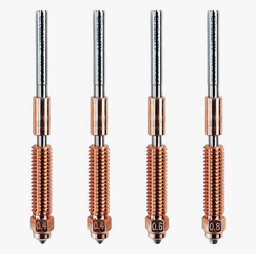 Sprauslu komplekts "Unicorn" 2x0,4mm 1x0,6mm 1x0,6mm 1x0,8mm ar termobremzi K1C, ENDER-3V3, K1MAX (ar modernizētu karsto galu) CREALITY CRE-4008030065 6971636403357