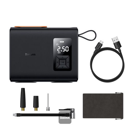 Мини автомобильный инфлятор 6000 мАч / 22,2 Втч с двумя цилиндрами Mega Energy BASEUS CRNL060001 6932172619381