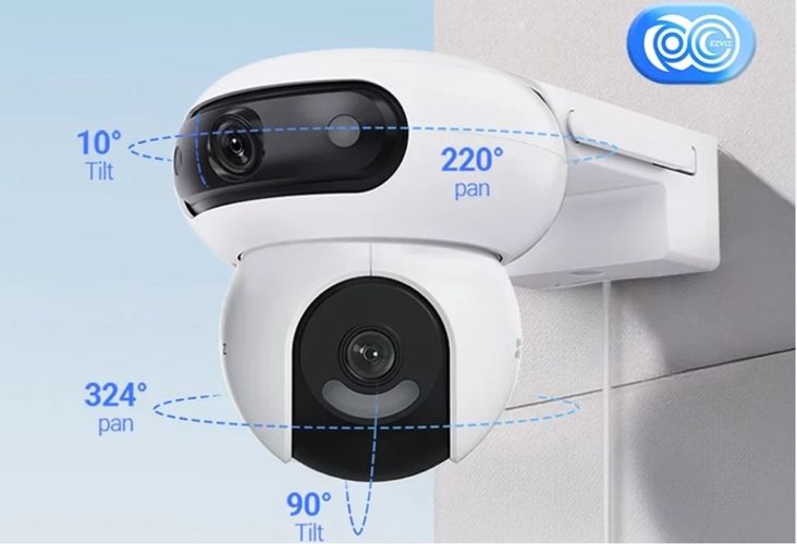 Bezvadu Wi-Fi + 4G/LTE kamera HB90x 4MP + 4MP, ar saules paneli, 10400mAh, MicroSD CS-HB90x/SP 6941545640037