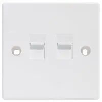 SHUTTERED KEYSTONE FACEPLATE, 2PORT, WHT KP-K2