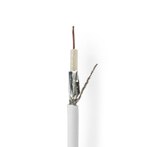 Coax Cable On Reel | RG6T | 75 Ohm | Double Shielded | ECA | 100.0 m | Coax | PVC | White | Reel CSBR4015WT1000 5412810306718