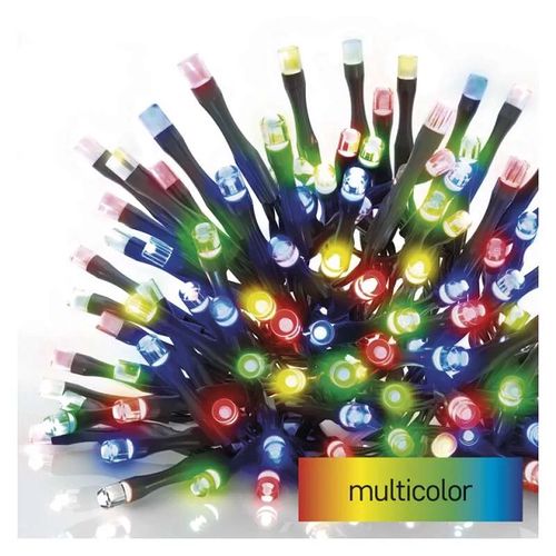 LED virtene,  30Vdc, 10m, 100x LED, daudzkrāsaina, savienojama, bez barošanas avota, EMOS D1AM03 8592920094846