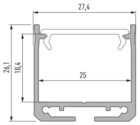 LUMINES tipa profils Dileda melns lakots 2,02m 10-0185-20 5903175319418; 5904405903193