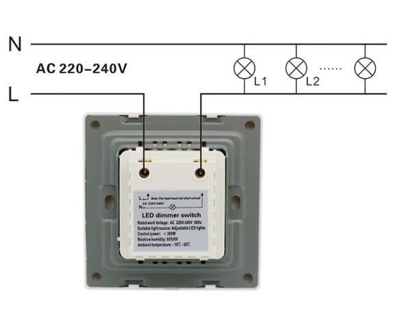 Gaismas regulators 230V 300W rezistorais, Triac DIMMER-220V-V701