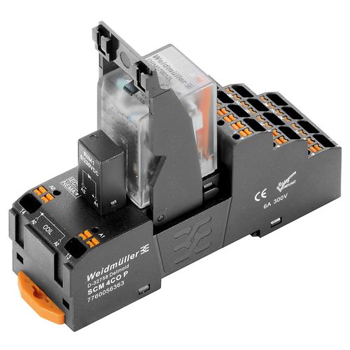 DRMKITP 24VDC 4CO LD releju komplekts, 24 V DC, 4CO AgNi zibspuldze ar apzeltījumu, 5 A, PUSH IN, LED, brīvgaitas diode, Weidmuller 2576130000 4050118585889