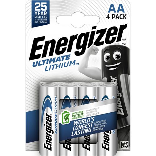 Litija baterija FR6 (AA) 1.5V 3100mAh ENERGIZER 4gab blisterī R6/FR6/ENEG-L91/BL4 7638900262643