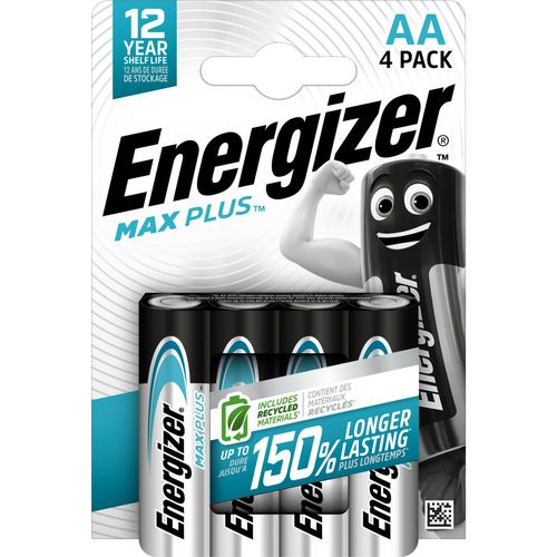 Sārmu baterija LR6 (AA) EP91 1,5V 3000mAh MAX plus Energizer 4 gab. blisteris LR6/ENE/MAX-BL4 7638900437300