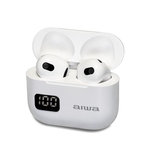True Wireless Bluetooth 5.3 austiņas ar uzlādes korpusu, baltas krāsas EBTW-100WT 8435256811438