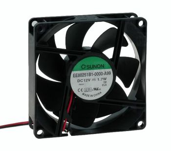 Ventilators  80x80x25mm 12V 69,6m3/h 33dBA SUNON RoHS EE80251B1-A99
