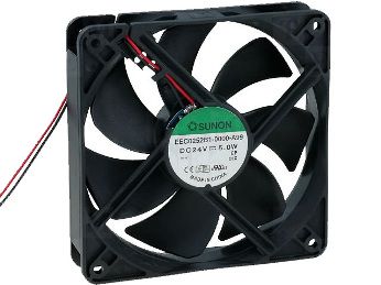 Ventilators 120x120x25mm 24V 183.8m³/h 44,5dBA ar gultni  SUNON RoHS EEC0252B1-A99
