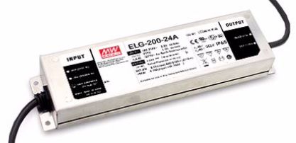 Impulsu barošanas bloks LED 24V 8.4A, PFC, IP67, MEAN WELL ELG-200-24-3Y