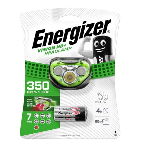 Priekšējais lukturis, VISION HD+, 350lm, 3x AAA, +RED, 7 režīmi ENERGIZER/HDC323 7638900316384
