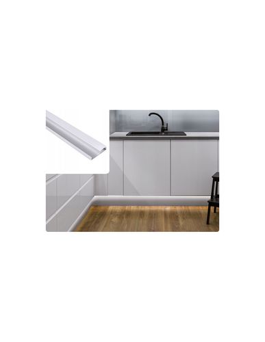 Anodēts aluminija profils LED lentei, ar baltu vāciņu, plauktam FLOORLINE, 2m FLOORLINE-OP-2M-S 5900652148608