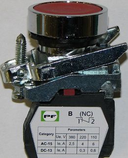 Pogas slēdzis sarkans 1NC FP-R-NC 4779040152388; 4779040154887