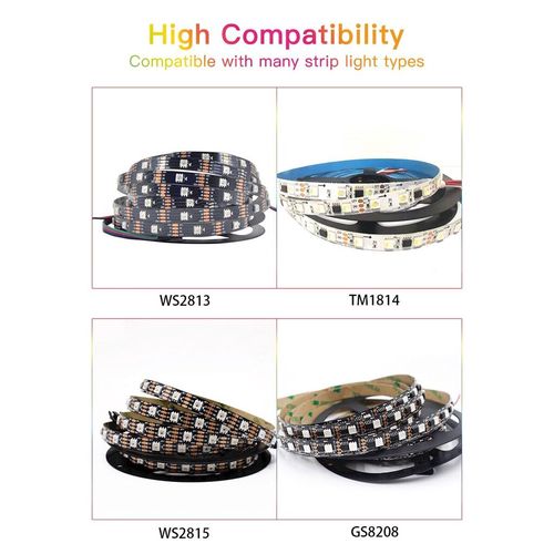 Skaitmeninių LED juostu valdiklis, 5-24Vdc, 15A, 800pix, hermetinis IP65, WLED ESP32 Wi-Fi GL-C-012WL 6978699220037