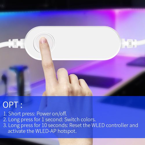 Skaitmeninių LED juostu valdiklis, 12-24Vdc, 3A, 800pix, ar mikrofonu, WLED ESP32 Wi-Fi GL-MC-002WL 6978699220020