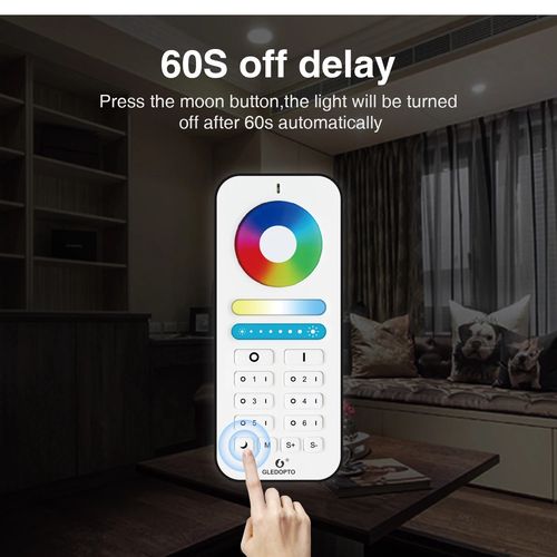 Nuotolinio vadības pultelis GLEDOPTO RF valdikliams, 6 zonų, RGB + CCT / DIM GL-RC-006Z 6978699220143
