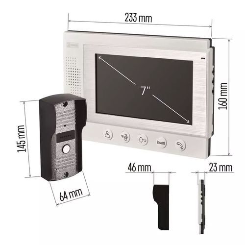 Durvju zvans ar video ar kameru , 7" LCD, H2017, EMOS H2017 8592920056929