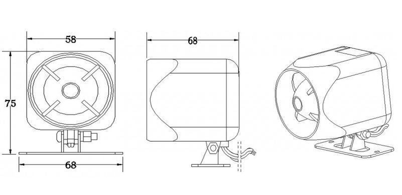 Automašīnas autonomā signalizācijas vientoņa sirēna, 115dB 15W 12V HC-BS24
