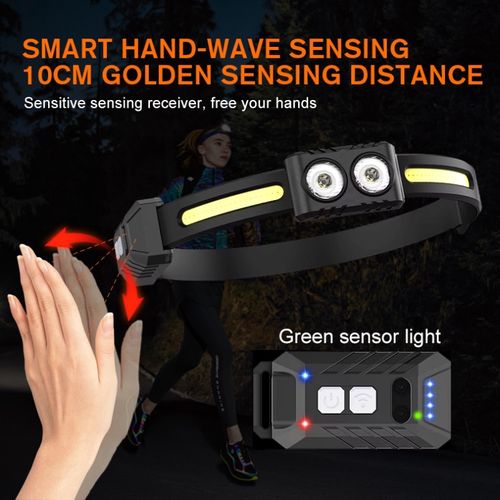 Priekšējais lukturis ar sensoru, uzlādējams USB-C, 540lm, 10W SUPERFIRE-HE03 6975515775931