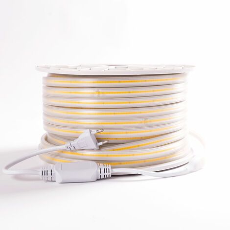 LED lentes ruļlis, 20 m, 230 Vac, 10 W/m, COB 432LED/m, silti balta 3000K, LEMLUX HM-COB-230V20-WW