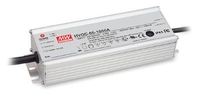 Impulsu strāvas avots LED 350mA 18-186V PFC, kontrolējams IP67 MEAN WELL HVGC-65-350B