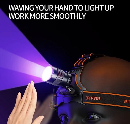 LED lukturis UV 7W 395Nm + balts 6W 520lm, uzlādējams USB-C 2x 18650 2800mAh, , SUPERFIRE HZ01 6975515771162