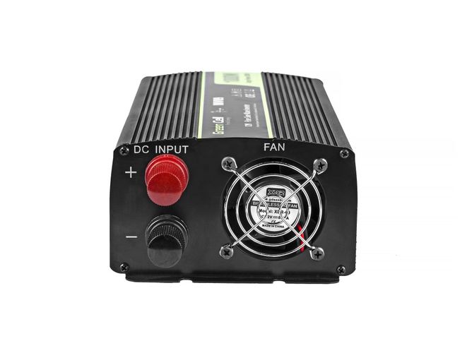 Automašīnas sprieguma pārveidotājs 12Vdc/230Vac 1000W(2000W) ar sinusoidālu izejas spriegumu, USB 5V 2.1A; Green Cell INV09 5902719427886
