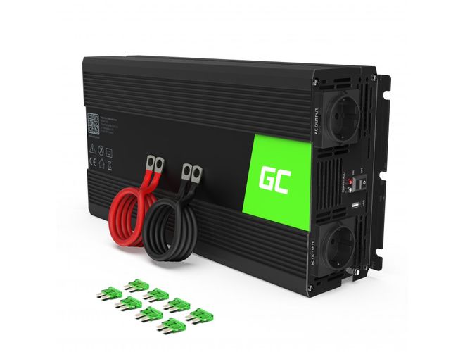 Инвертор 12V/230V 1500W(3000W) чистая синусоидальная волна, GREEN CELL INV22 5903317228387