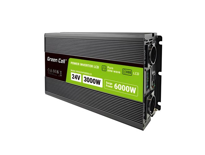 Инвертор PRO 24V/230V 3000W(60000W), LCD, чистая синусоидальная волна INVGC24P3000LCD 5904326374577