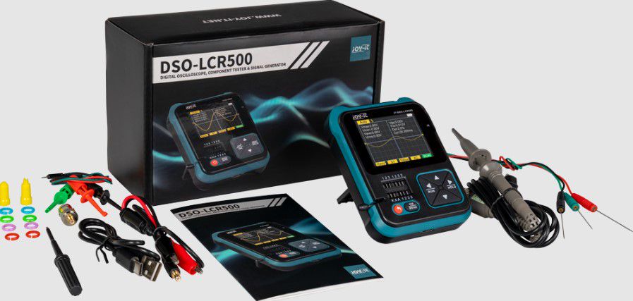 Joy-it DSO-LCR500 Osciloskops, signālu ģenerators 1 kHz - 100 kHz Trīsstūris, impulss, taisnstūris, sinuss JT-DSO-LCR500 4250236824918