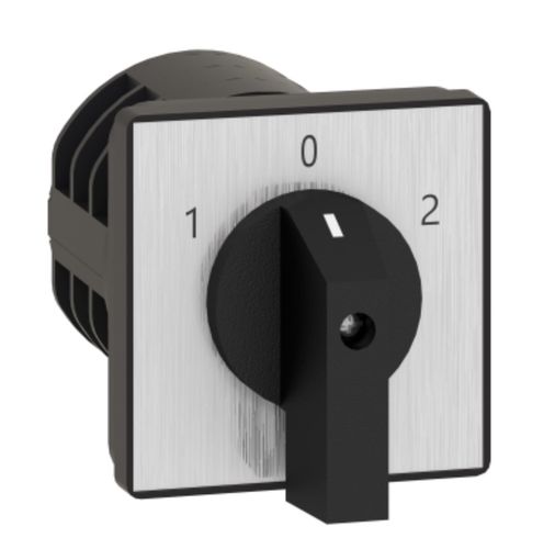 Kloķveida pārslēdzējs, Harmony K, priekšējais stiprinājums, plastmasas, 3 pole, pozīcija 0 30 grādi, 63A, 64x64 mm, priekšējā plāksne ar marķējumu 1/0 K63F003UP