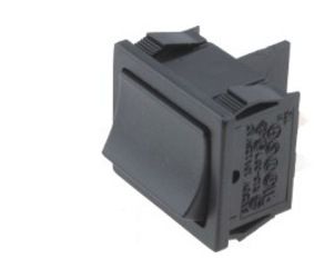 Slēdzis ON-OFF, fiks, 4k. 6A/250Vac, 24x21x19mm DPST, melns KE/H/2F 5901436724995